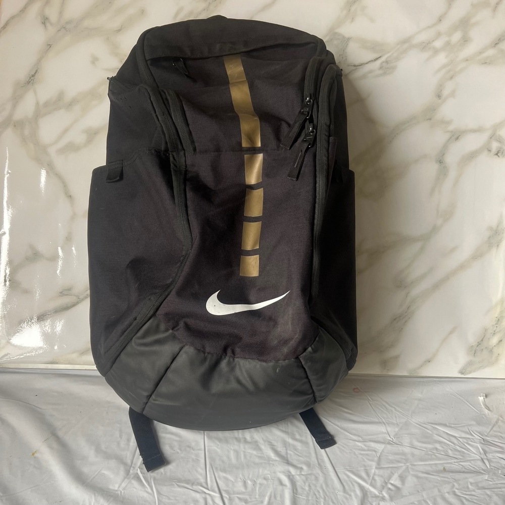 Nike Hoops Elite Pro Basketball Backpack Black Metallic Gold BA5554-015
